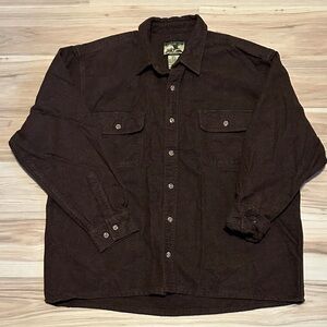 Field & Stream Flannel Brown Button-Up Shirt XXL